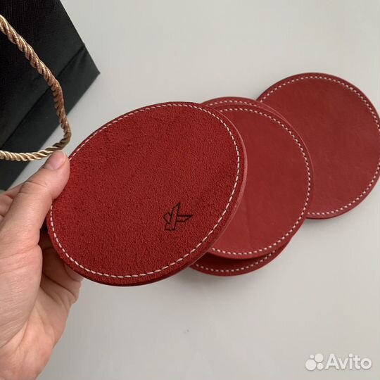 Набор подставок из кожи под бокалы/кружки/стаканы