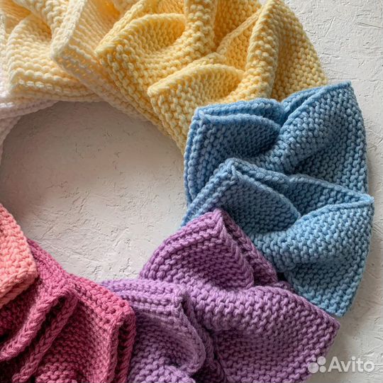 Вязаные повязки много цветов