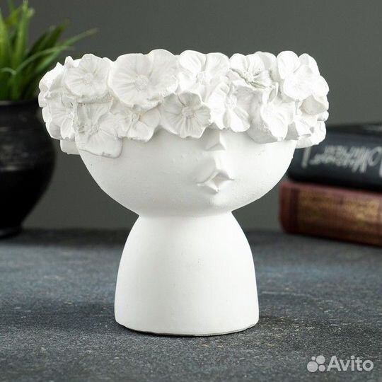 2 шт. Кашпо - органайзер 'Мила' белая, 13,3см