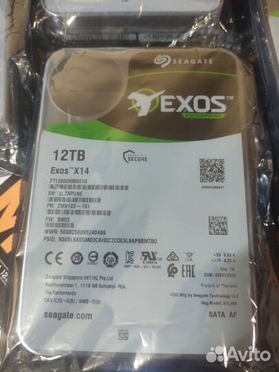 Жёсткие диски 12тб Exos Seagate x14