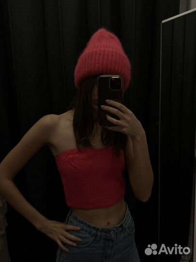 Шапка женская вязаная ангора