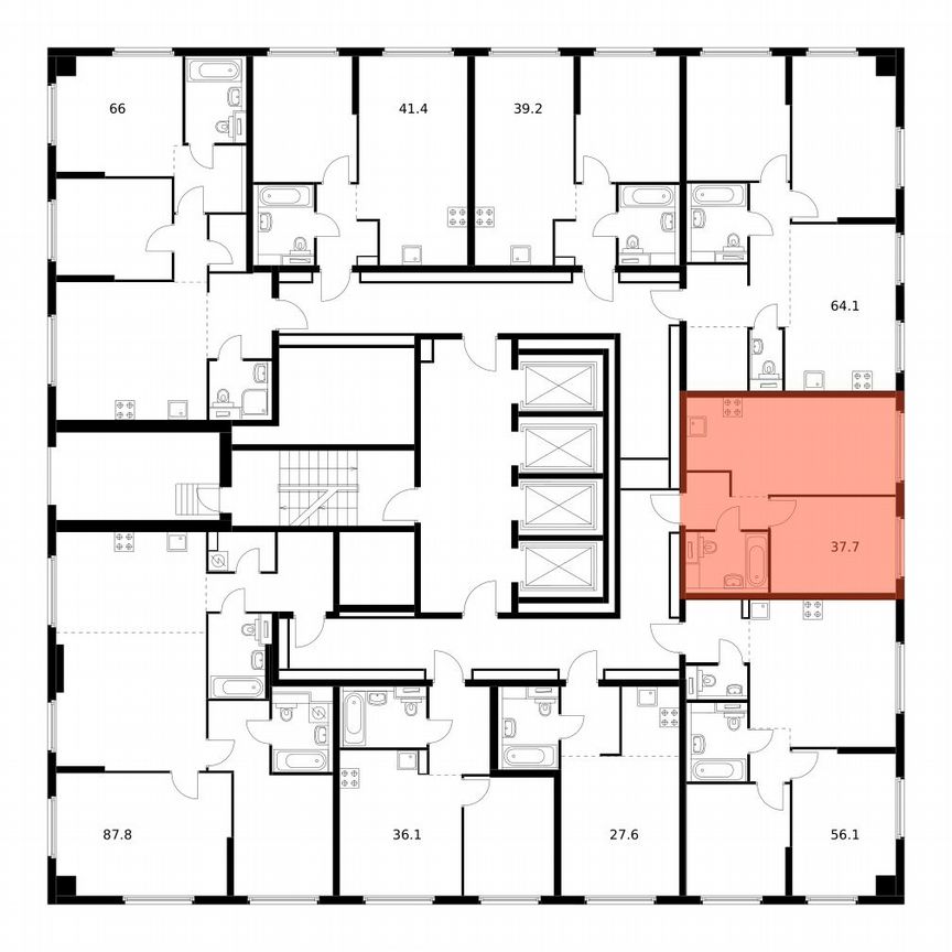 1-к. квартира, 37,7 м², 20/32 эт.
