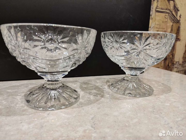 Хрустальная ваза для десертов, салатов, салатник