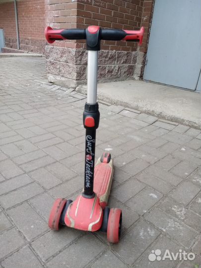 Детский 3-колесный самокат TechTeam Surf, красный