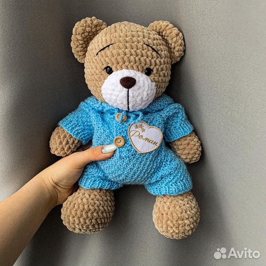 Игрушка плюшевый мишка ручной работы