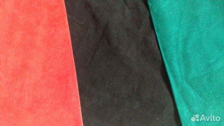 Замша темно красная, черная, хвоя