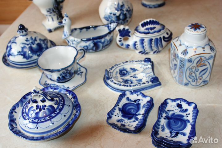 Набор для чая или кофе. Разная гжель