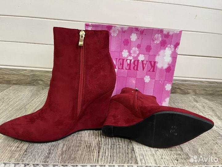 Новые демисезонные женские ботильоны из замши 38