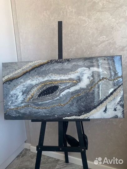 Картина с эпоксидной смолой ручная работа