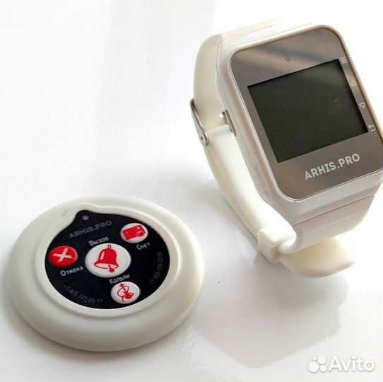 Беспроводная кнопка вызова официанта с часами