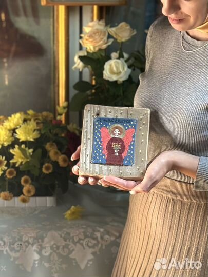 Вышивка гладью. Ангел Хранитель