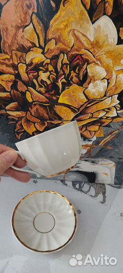 Блюдце от сервиза Золотая лента вербилки