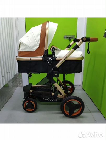 Новая коляска трансформер 3в1 эко кожа