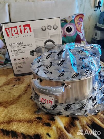Кастрюля с крышкой Vetta. Новая. 6л. Для всех плит