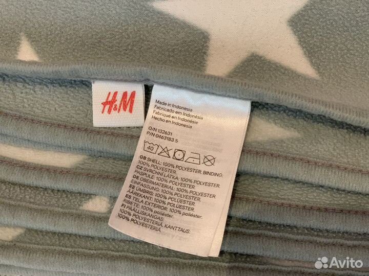 Детский флисовый плед со звездами H&M 100*150
