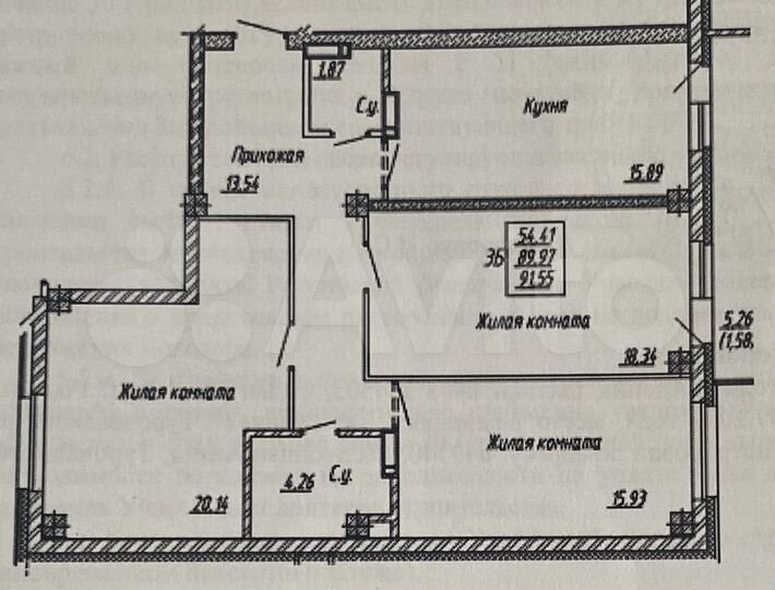 3-к. квартира, 89,5 м², 17/18 эт.