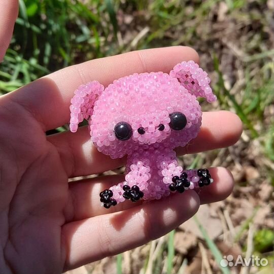 Амигуруми из бисера свинка