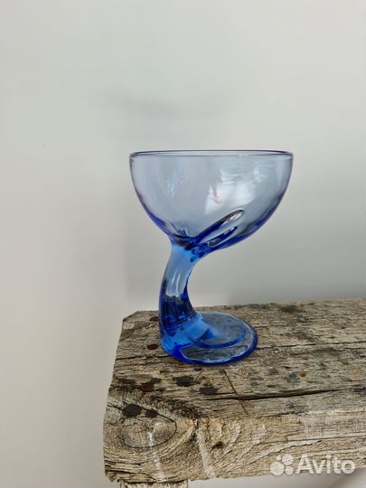 Креманка винтажная кобальтовое стекло