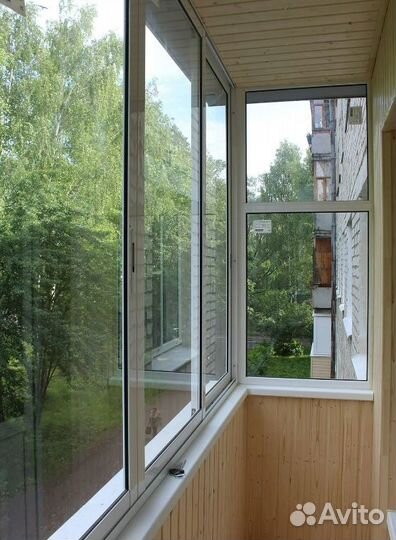 Остекление балкона 3200 на 1420 алюминиевое