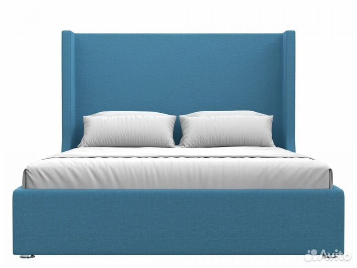Кровать интерьерная Ларго 160, рогожка, амур голубой