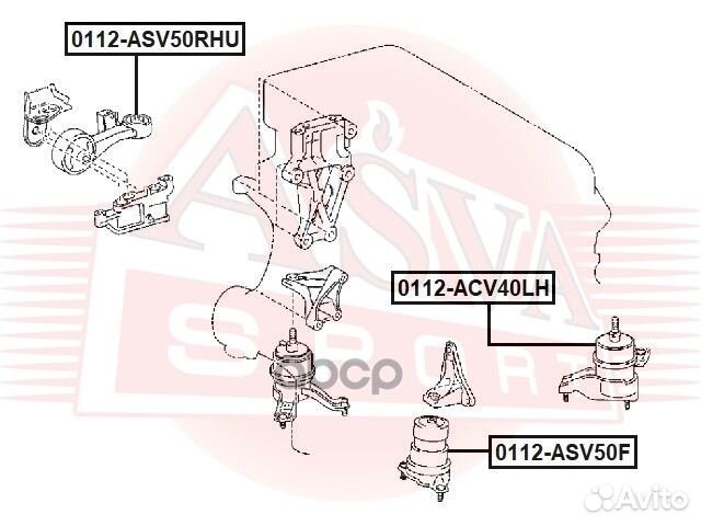 Опора двигателя 0112ASV50RHU asva