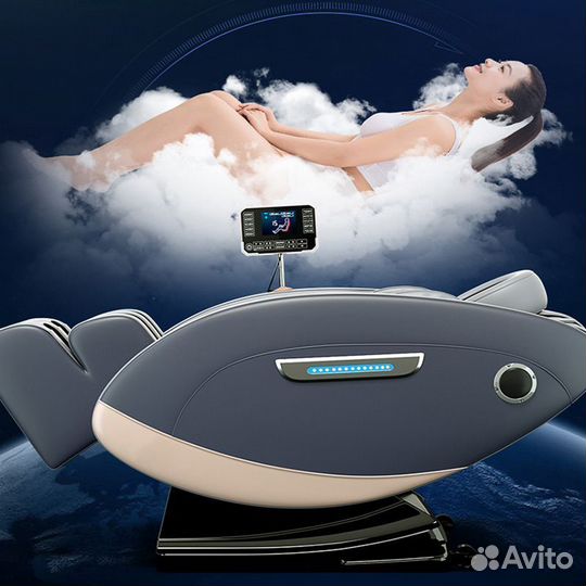 Массажное кресло 5d американский комфорт серый