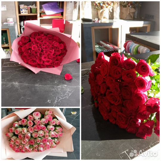 101 роза 40,50,60,70,80,90, 100 см