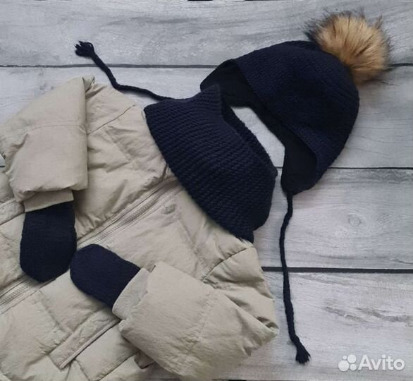 Комплект 46-48. Шапка, снуд, варежки