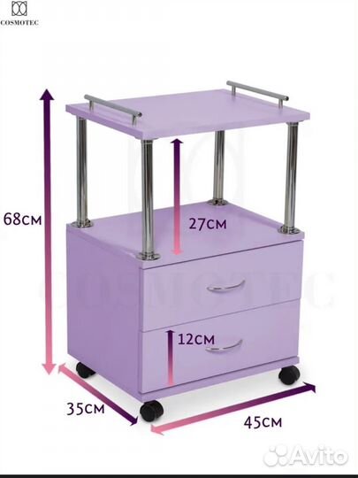 Тележка косметологическая с ящиками