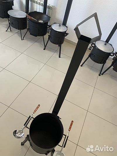 Казан Чугунный с Печкой с трубой 12 л