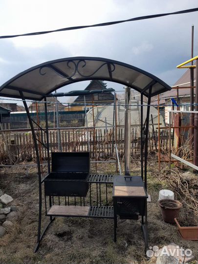 Мангал с печью под казан