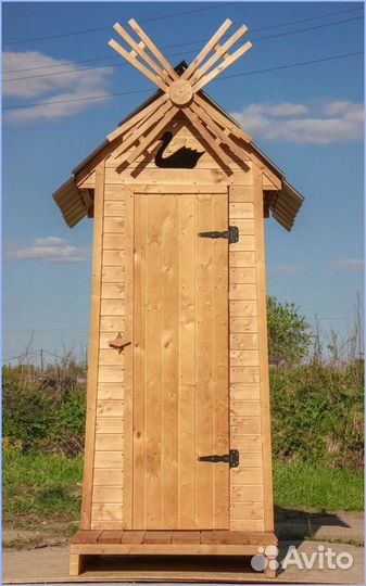 Дачный туалет деревянный с установкой щах 908