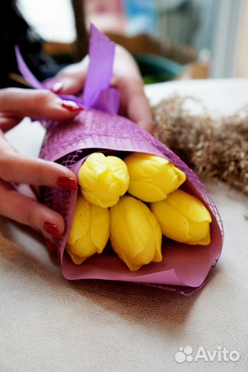 Мыло ручной работы - Букет тюльпанов