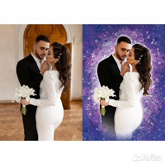 Дрим арт, печать на холсте, портрет по фото, шаржи