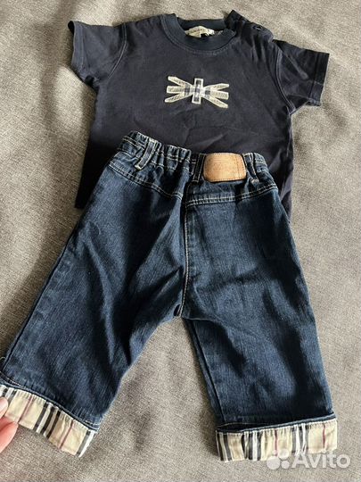 Детский костюм burberry футболка и джинсы