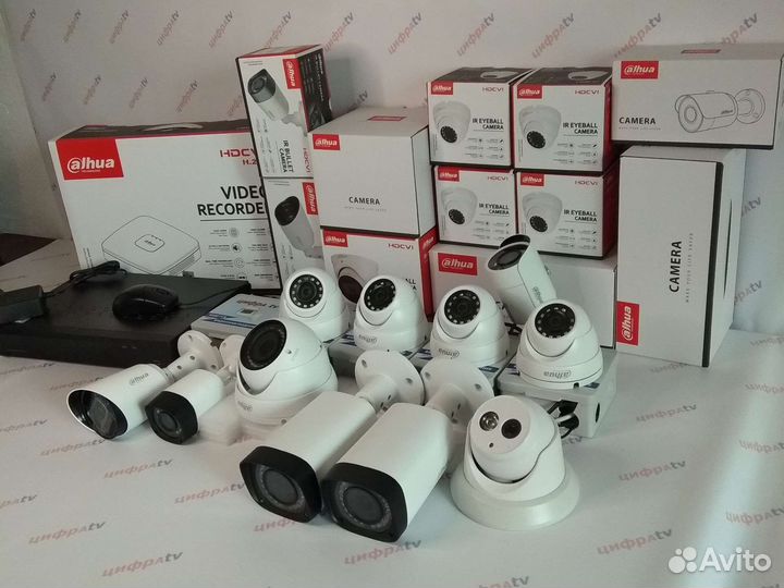Комплект 11 камер видеонаблюдения Dahua микр
