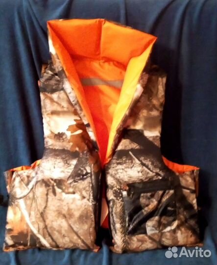 Жилет спас 52-64р,двухсторонний оранж/ км до 120кг