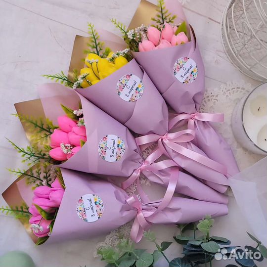 Букет из мыльных тюльпанов