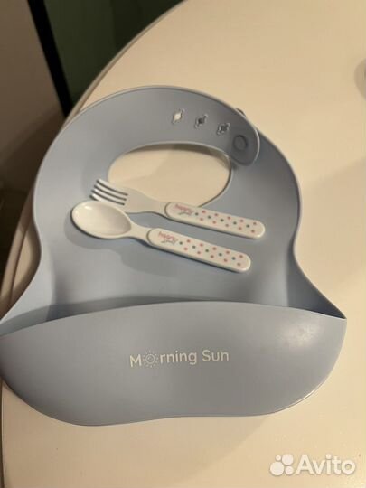 Нагрудник силиконовый приборы детские