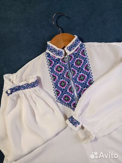 Старинная народная рубашка с оригинальной вышивкой