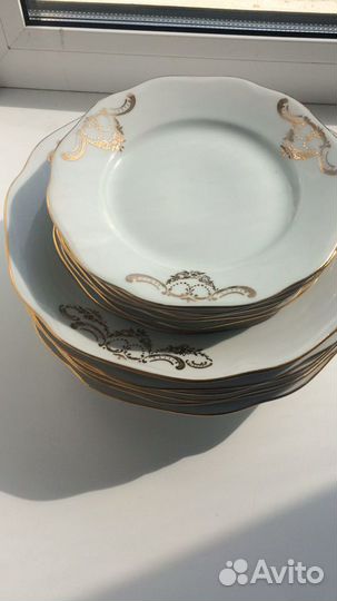 Тарелки, фарфор Богемия, 12 шт
