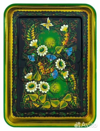 Поднос расписной Солнышко на зелёном (47772)