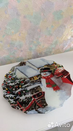 Тарелка стеклянная новая