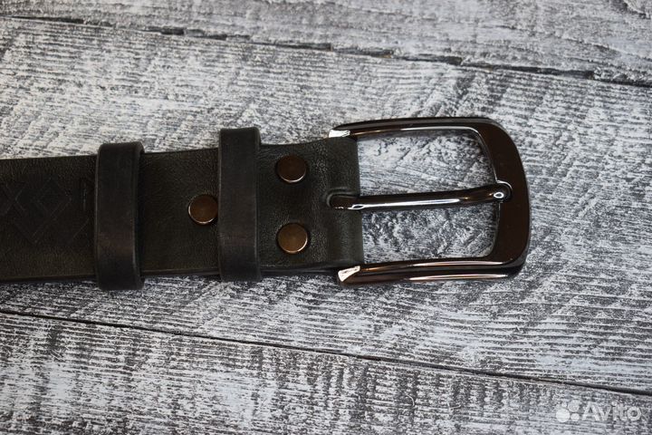 Ремень мужской ручной работы, черный