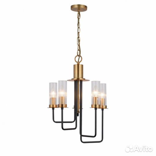 Люстра подвесная металл и стекло в спальню