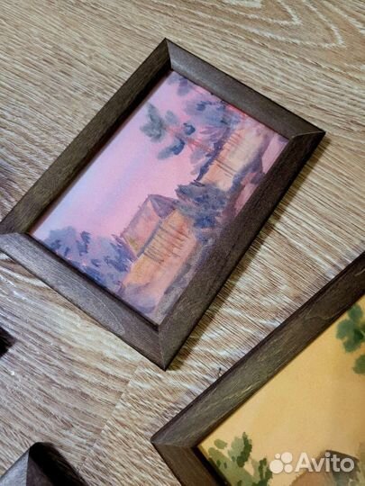 Картины акварель картон 10 на 15
