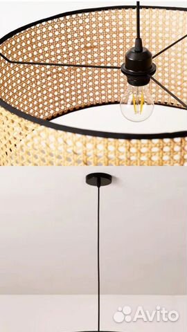 Светильник потолочный с абажуром из ротанга объявление продам