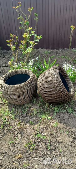 Кашпо из ротанга
