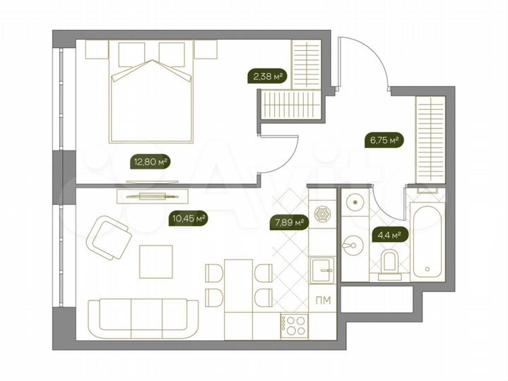 1-к. квартира, 44,8 м², 13/14 эт.