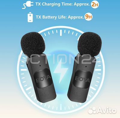 Петличный микрофон Boya BY-V20 Type-C (2 микрофона